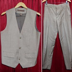Perry Ellis Vest and Slacks in Taupe (M, 30x32)